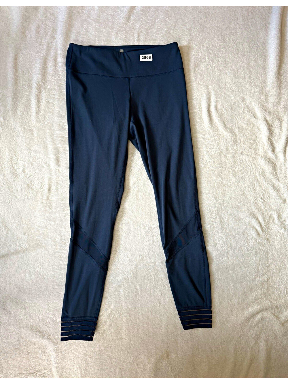 Yogalicious Black Solid High Rise Ankle Stretch Yoga Leggings Women's M 25.25"